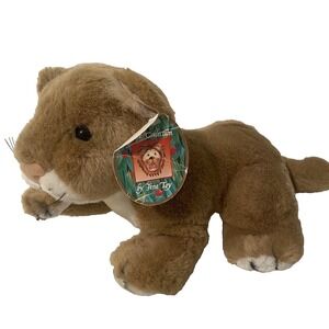 New with Tag Vintage Fine Toy Mountain Lion Plush Doll Stuffed Animal 14in